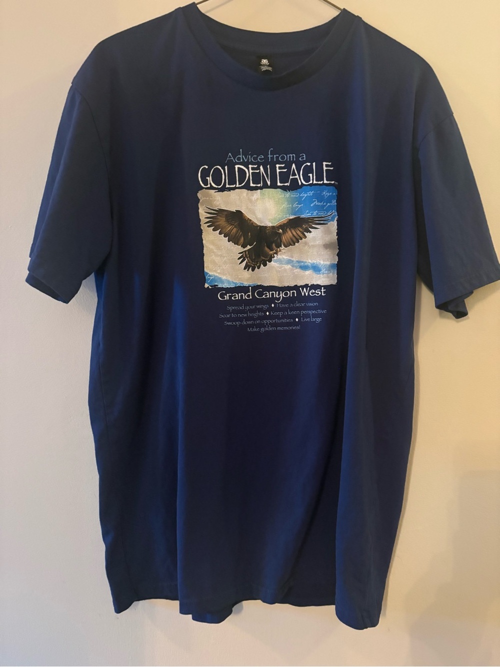 Advice from a Golden Eagle Grand Canyon West Graphic Tee T-Shirt Blue Sz L